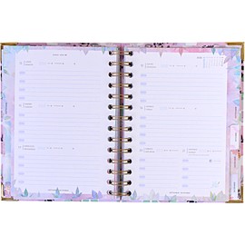 Agenda 2025 January to December - A5 (16.5x20.5 cm), Weekly Planner, Annual Organizer, Spanish and English, Monthly Side Index, Double Wire-o Binding - Takenote Clara