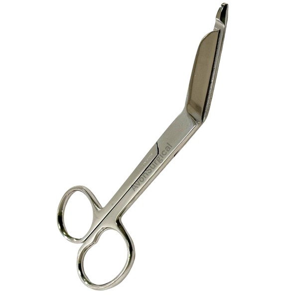 7.25" Bandage Scissors Angled with One Large Finger Ring Blunt