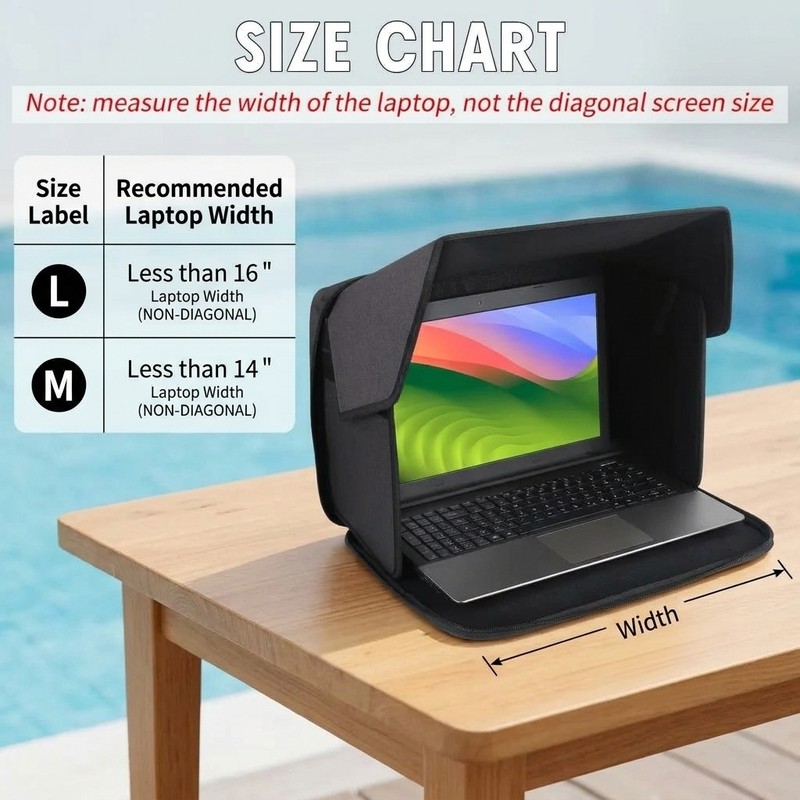 Foldable Laptop Sun Shade for Outdoor Work – Portable Oxford