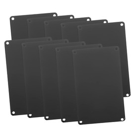 SOLUSTRE 10 Pieces Blank Name Plate Hotel Name Plate Hotel Blank Sign Hotel Door Sign Black Aluminium Name Plate Metal Engraving Door Sign Metal Name Plate Aluminium Blank