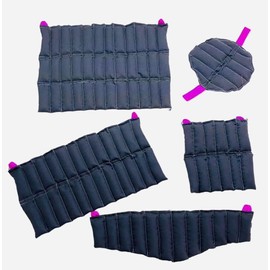 PHALARIS Kit de 5 Compresas de Semillas con Aromaterapia para Microondas y Congelador | Almohadillas Térmicas Frío y Calor para Fisioterapia, Alivio de Dolor Lumbar, Espalda y Cuello | Gris Oxford