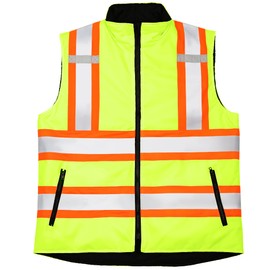 JORESTECH Safety Vest with Two-Tone Reflective X Strips On The Back, Reversible, Wind Resistant,Waterproof, and Insulated