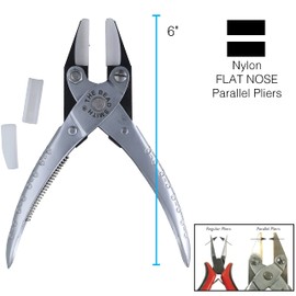 The Beadsmith Parallel Pliers – Double Nylon Flat Nose Jaws – Uniform Pressure to Provide a Consistent Grip – Textured Metal Handles – Replacement Jaws Included – Steel Tool for Jewelry Making