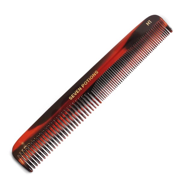 Hair Comb For Men 7.1 inch Fine and Coarse Tooth For Hair Beard And Moustache Hand Made and Sawcut (Hair Comb H1)