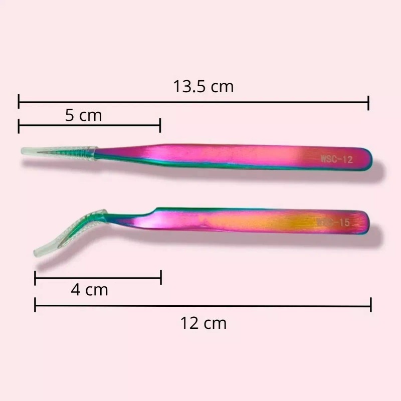 Veraly Pinzas Para Extensión De Pestañas Set 2p Mink 1x1