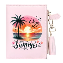 GEEAD Small Wallets for Women Slim Compact Bifold Card Holder Wallet with Zipper Keychain Coin Pocket