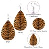 Zokola Tiger Print Leather Earring Teardrop, Brown Black Stripes Animal