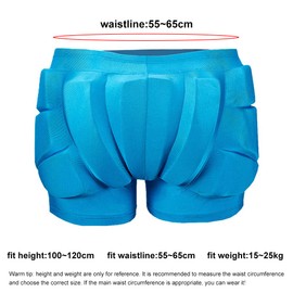 KENANLAN Kids Hip Protection Pads, 3D Protection Padded Shorts, Eva Padded Shorts Impact Protection Protective Gear, for Skateboarding Snowboarding Skating (black)