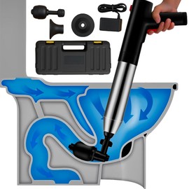 InstaPlunge Electric Toilet & Drain Plunger – Powerful One-Button Unclogger for Toilets, Sinks & Showers – Fast-Acting Drain Cleaner Tool (Black)