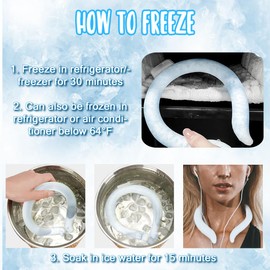 Neck Cooling Tube Neck Cooling Ring Reusable Portable Cooling Neck Wrap for Summer Warmth Outdoor Indoor Cooling and Heat Dissipation White