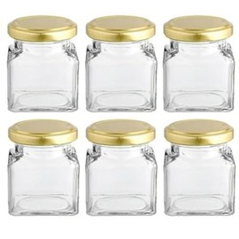 lakeland Small Square Presentation Gifting Jars & Lids 130ml x 6