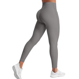 YEOREO Grace Workout Leggings for Women Butt Lifting Tummy Control High Waist Gym Yoga Compression Pants Grey L