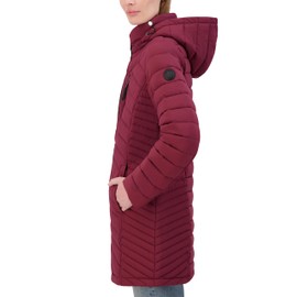 Nautica Water Resistant Coat-Removable Hooded Puffer for Women-Midweight Jacket (XXS-XXL), Spice