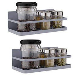 Magnetic Spice Rack Organizer Single Tier Refrigerator Spice Storage Shelf, Easy to Install The Side of The Refrigerator Can Hold spices (Gray 2)