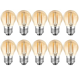 MZYOYO 2 W E27 LED Bulb, E27 Vintage Filament Bulb, 2 W G45 2700 K Warm White Bulb, Replaces 10 W Filament Bulb, Retro Lighting, Not Dimmable, Amber, Pack of 10