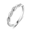 BORUO 925 Sterling Silver Ring, Twisted Infinity Celtic Knot Cubic