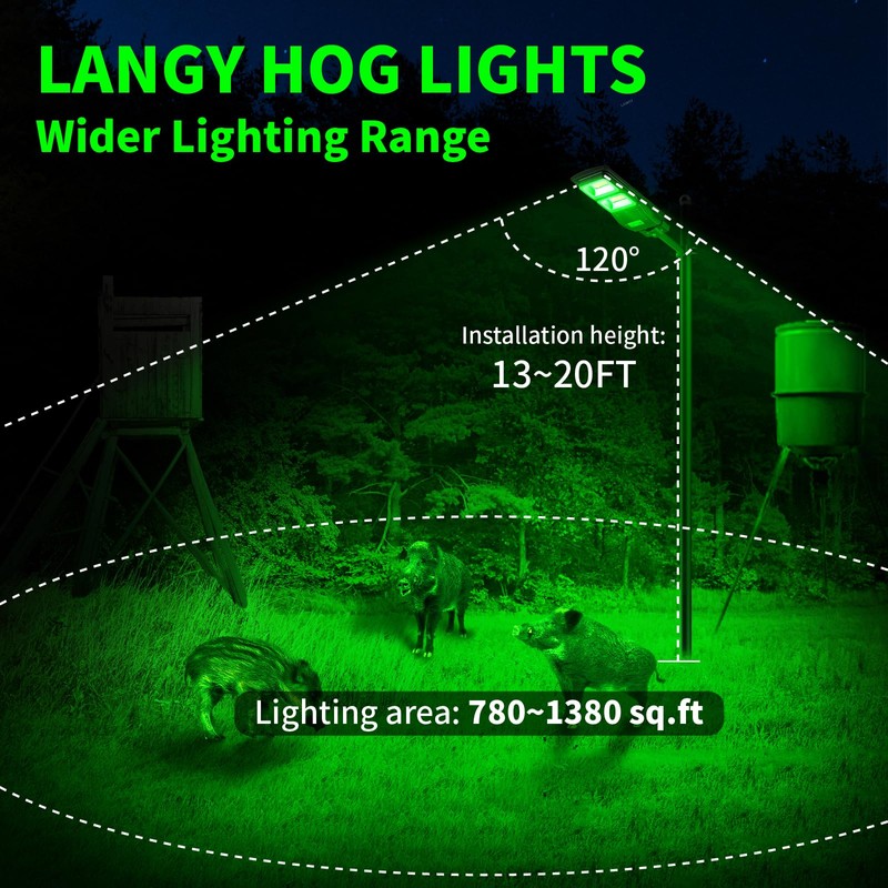 2 Pack LANGY Hog Lights, Green Light for Night Hunting