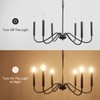 Generies Black Farmhouse Chandelier 6 Lights,Modern Industrial Iron Pendant Lighting,