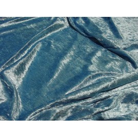 Crushed Velvet Velour Fabric Material - Turquoise, 1Mtr - 150cmx100cm