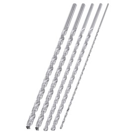 NEIKO 10047A Extra Long Drill Bit Set | 5-Piece | M2 HSS Steel | 12-Inch Length | 1/8, 3/16, 1/4, 5/16, and 3/8-Inch
