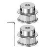sourcing map 2 x 2GT Pulley 30 Teeth 5 mm