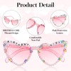 APLZGMG Birthday Glasses Happy Birthday Heart Shaped Sunglasses Pink Birthday