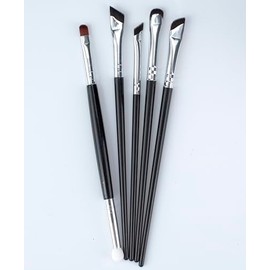 Professional Makeup Brush Set, 5-Piece Eye Makeup Brushes, Dual-Ended Design, Black