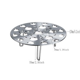 FAFEFC 1pcs 8inch Steaming Rack Stainless Steel Telescopic Steaming Tray Kitchen Household Thickened Steaming Egg Steamer Egg Rack Folding Steaming Compartment Waterproofing