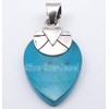 SilverStarJewel - Colgante plano de plata de ley maciza, color