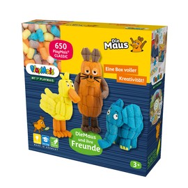 PlayMais Basic My 1st DieMaus Craft Set for Children from 3 Years, Motor Skills Toy with 650 Pieces, Accessories & Instructions (English language not guaranteed), Natural Toy, Promotes Creativity and