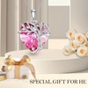 TOUPOP Heart Tree of Life Necklace Sterling Silver Pink Crystal