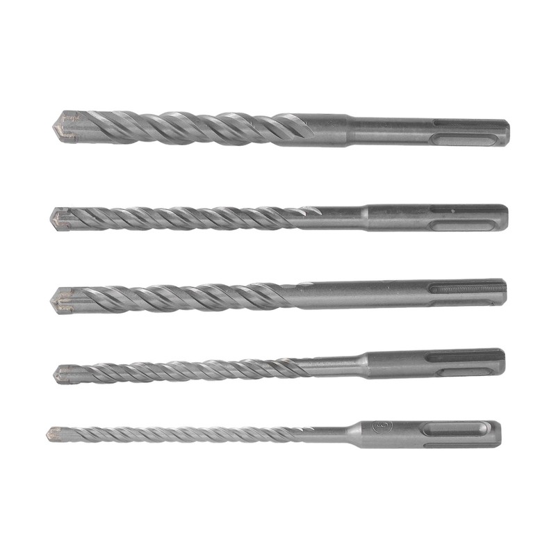 5PCS Masonry Drill Bit Set 40cr Cemented Carbide 160mm Drill
