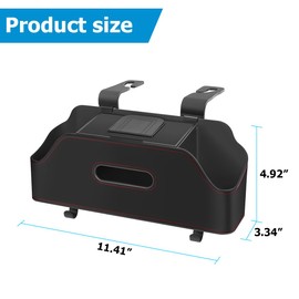 zipelo Car Headrest Backseat Organizer with Cup Holder, Multi-Functional Vehicle Seat Back Hanging Storage Box with Hooks, Auto Drink Snack Phone Tray Travel Accessories for Kids Adults (Black)