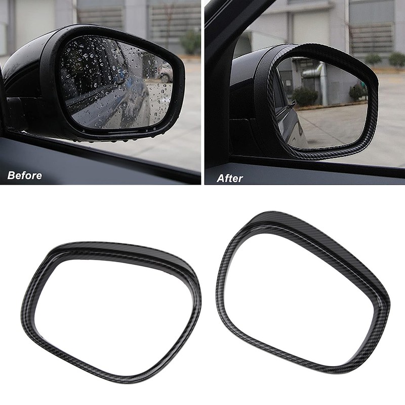 2Pcs Rearview Mirror Rain Eyebrow Frame Door Mirror Frame Trim