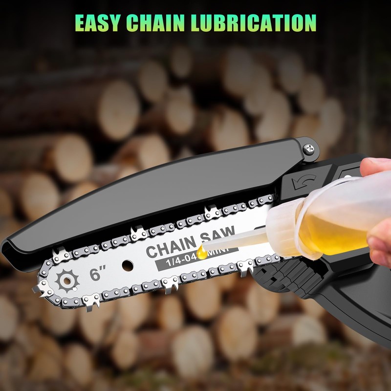 Mini Chainsaw Cordless, 6 inch Electric Chain Saw, Gardening Tool