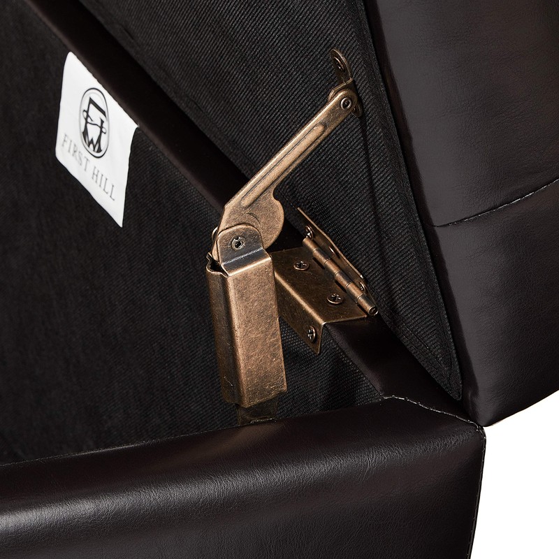 FIRST HILL FHW Deep Tufting Storage Ottoman, Espresso