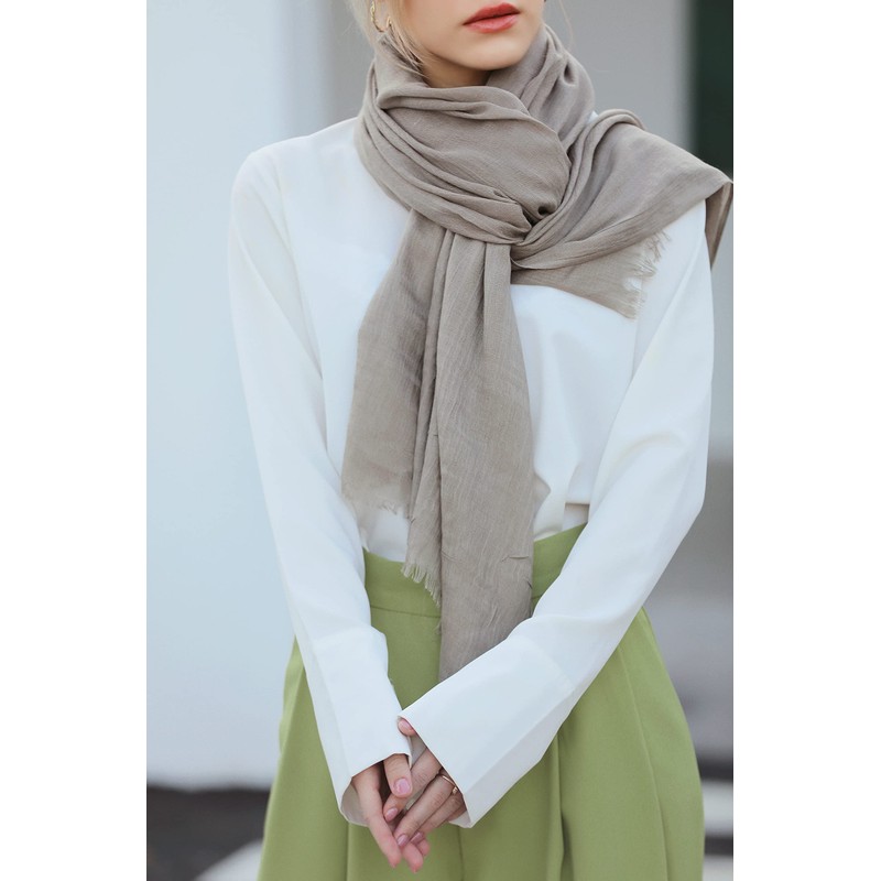 Jeelow Cotton Feel Scarf Shawl Wrap Soft Lightweight Light Travel