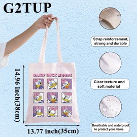 G2TUP Funny Daisy Duck Canvas Tote Bag Daisy Fans Gifts Daisy Duck Moods Shoulder Bag Daisy Duck Merchandise, Daisy Duck Moods