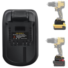 for Dewalt & for Milwaukee to 12V Adapter, Adapter for DeWalt 18&20V Lithium Battery Convert to for Dewalt 12V DCB120 DCB124 DCB126 Battery Use for Dewalt 12V Cordless Power Tool (Adapter only)