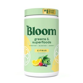 Bloom Nutrition Super Greens Powder Smoothie & Juice Mix - Probiotics for Digestive Health & Bloating Relief for Women, Digestive Enzymes with Spirulina & Chlorella for Gut Health (Citrus)