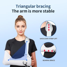 Laway Arm Sling for Women and Men,Shoulder Sling Immobilizer,Breathable Comfortable Sling Arm Shoulder Support,Adjustable Shoulder Rotator Cuff Support Brace,for Broken & Fractured Bones (Medium)