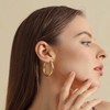 Thick Gold Hoop Earrings for Women, 18K Real Gold Plated