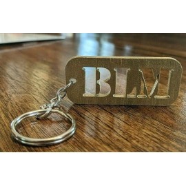 Unbranded BLM Wood Laser Cut Keychain 2.25 x 1 Inch Black Lives Matter Key Ring Justice