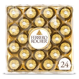 Ferrero Rocher, 24 Count, Premium Milk Chocolate Hazelnut, Valentine’s Gift Box