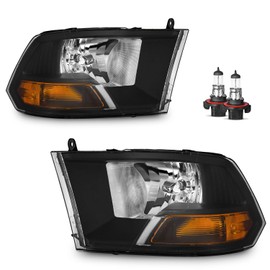 KarSpareHub Headlights for 2009-2018 Dodge Ram 1500, 2010-2018 Dodge Ram 2500/3500 (Classic Body Styles Only, Does Not Fit Quad Beam or LED Projector Models)