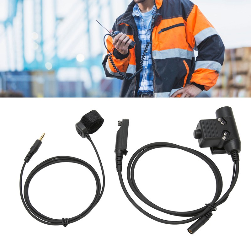 U94 PTT Adapter Cable Walkie Talkie Headset Adapter with Key