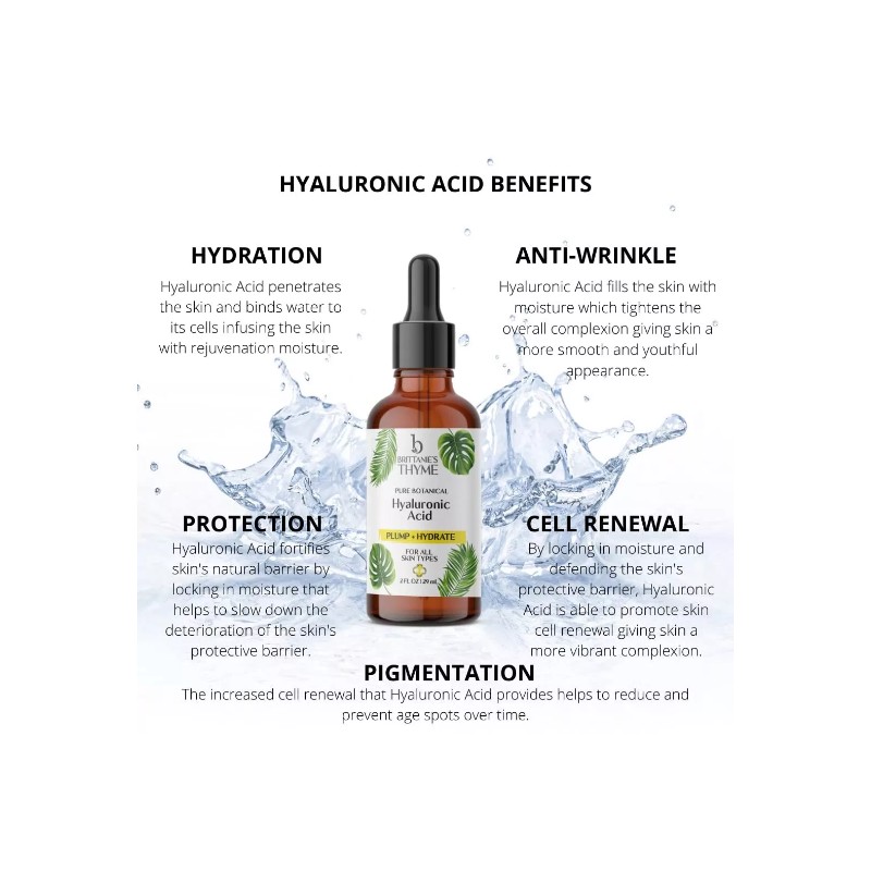 Brittanie's Thyme Pure Hyaluronic Acid Serum for Face 2 OZ