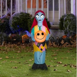 Gemmy Nightmare Before Christmas 3.5ft LED Jack Skellington Sally w/ Pumpkin....
