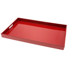 Kotobuki Rectangular Lacquer Serving Tray, 18-3/4-Inch, Red