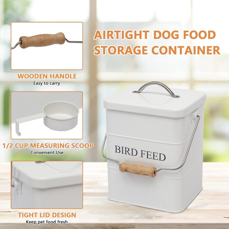 Geyecete Bird Feeder,Bird Food Jar Pet Food Storage Airtight Food